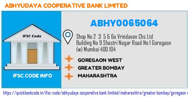 Abhyudaya Cooperative Bank Goregaon West ABHY0065064 IFSC Code