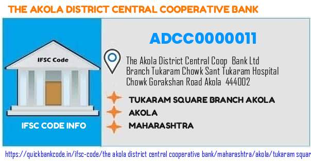 ADCC0000011 Akola District Central Co-operative Bank. TUKARAM SQUARE BRANCH - AKOLA