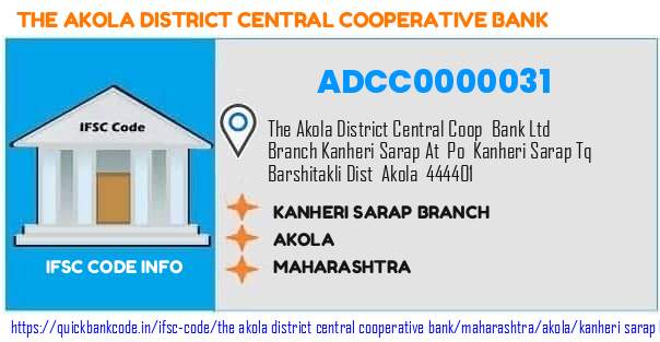 ADCC0000031 Akola District Central Co-operative Bank. KANHERI SARAP BRANCH