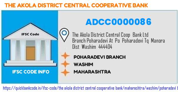 The Akola District Central Cooperative Bank Poharadevi Branch ADCC0000086 IFSC Code