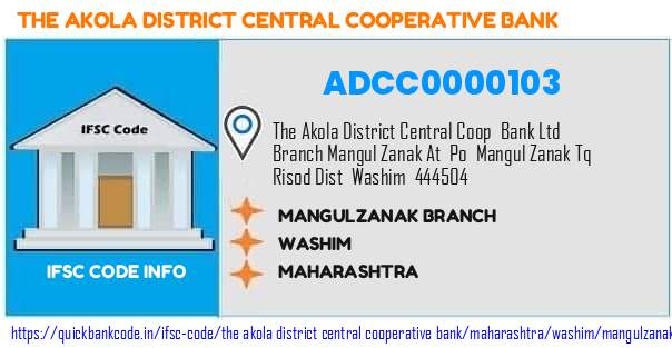 The Akola District Central Cooperative Bank Mangulzanak Branch ADCC0000103 IFSC Code