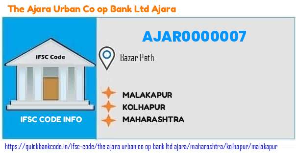 The Ajara Urban Co Op Bank   Ajara Malakapur AJAR0000007 IFSC Code