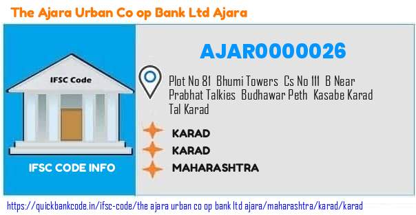 The Ajara Urban Co Op Bank   Ajara Karad AJAR0000026 IFSC Code