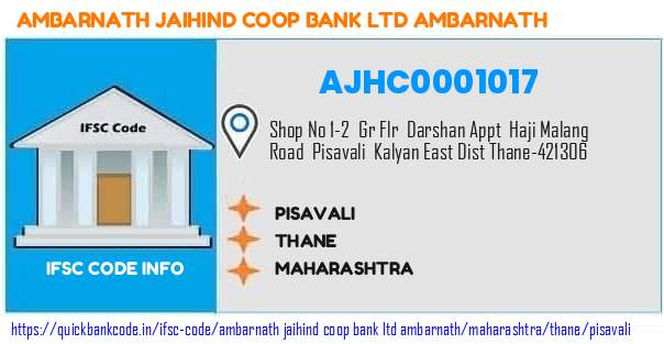 Ambarnath Jaihind Coop Bank   Ambarnath Pisavali AJHC0001017 IFSC Code