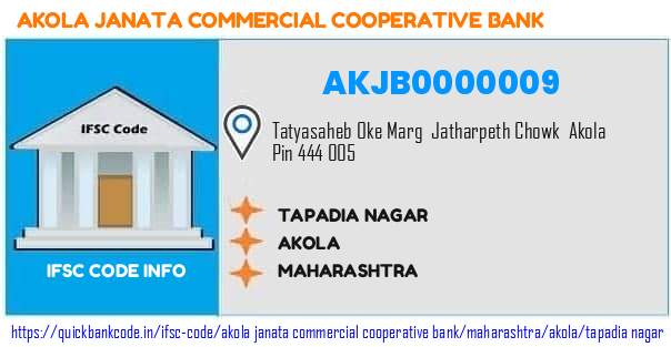Akola Janata Commercial Cooperative Bank Tapadia Nagar AKJB0000009 IFSC Code