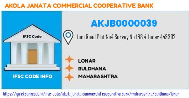 Akola Janata Commercial Cooperative Bank Lonar AKJB0000039 IFSC Code