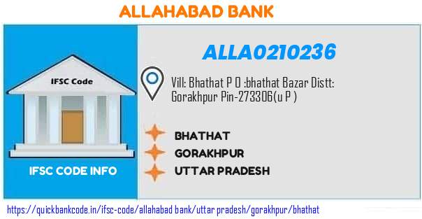 Allahabad Bank Bhathat ALLA0210236 IFSC Code