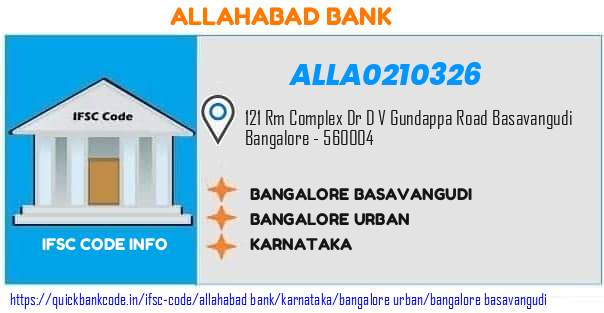 Allahabad Bank Bangalore Basavangudi ALLA0210326 IFSC Code