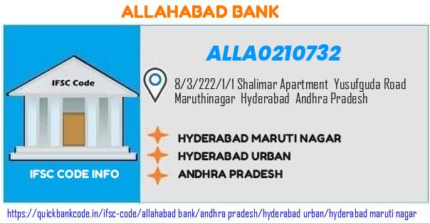 Allahabad Bank Hyderabad Maruti Nagar ALLA0210732 IFSC Code