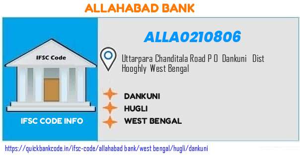 Allahabad Bank Dankuni ALLA0210806 IFSC Code