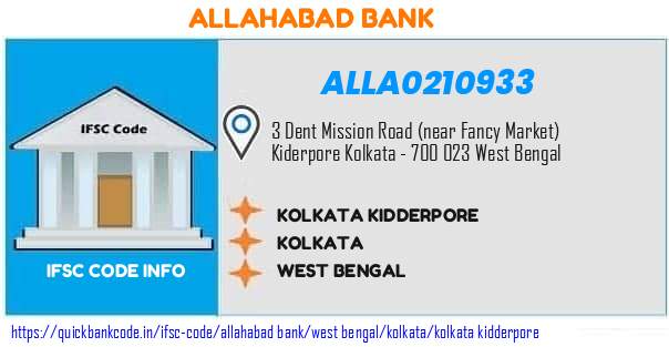 Allahabad Bank Kolkata Kidderpore ALLA0210933 IFSC Code