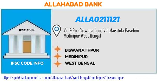 Allahabad Bank Biswanathpur ALLA0211121 IFSC Code