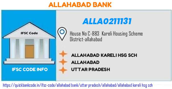 Allahabad Bank Allahabad Kareli Hsg Sch  ALLA0211131 IFSC Code