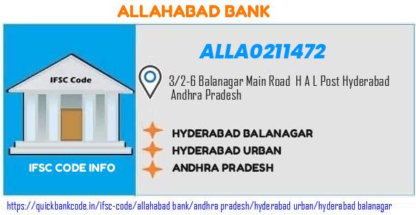 Allahabad Bank Hyderabad Balanagar ALLA0211472 IFSC Code