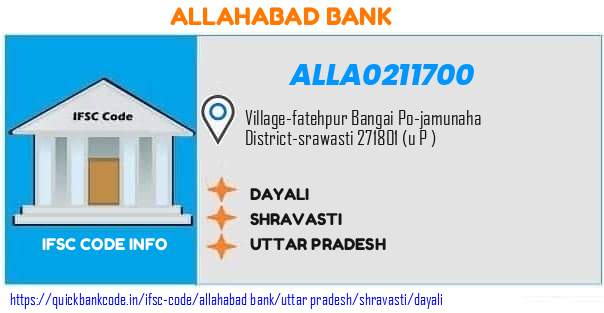 Allahabad Bank Dayali ALLA0211700 IFSC Code