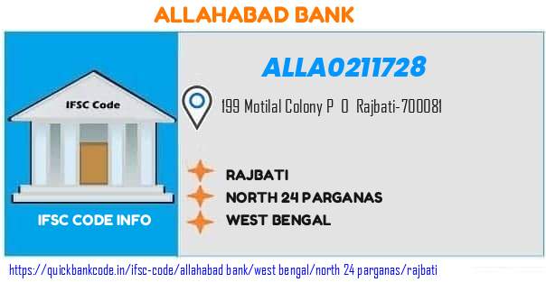 Allahabad Bank Rajbati ALLA0211728 IFSC Code