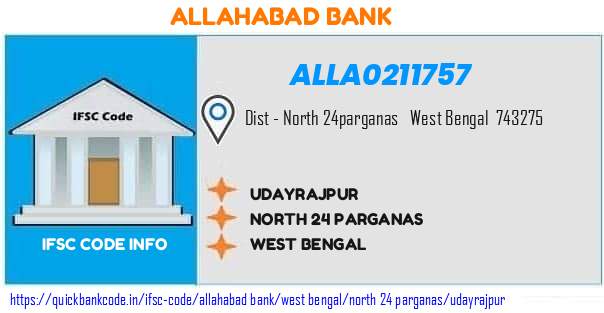 Allahabad Bank Udayrajpur ALLA0211757 IFSC Code