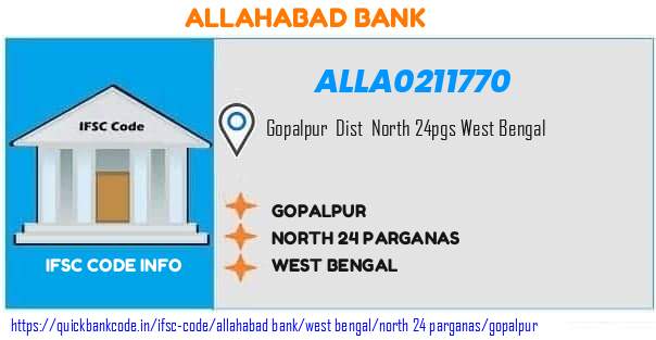 Allahabad Bank Gopalpur ALLA0211770 IFSC Code