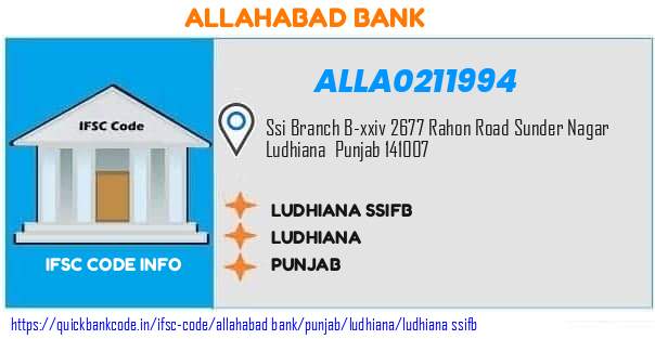 Allahabad Bank Ludhiana Ssifb ALLA0211994 IFSC Code