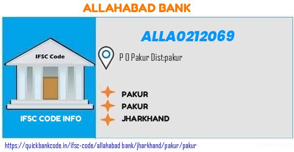 Allahabad Bank Pakur ALLA0212069 IFSC Code