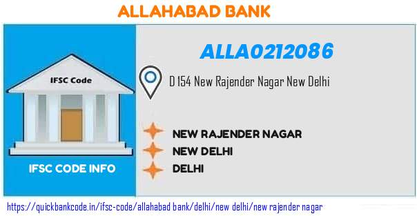 Allahabad Bank New Rajender Nagar ALLA0212086 IFSC Code