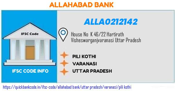 Allahabad Bank Pili Kothi ALLA0212142 IFSC Code