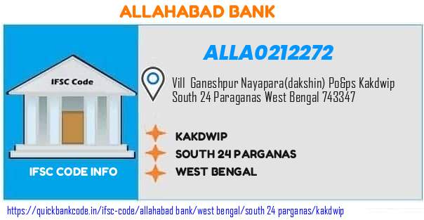 Allahabad Bank Kakdwip ALLA0212272 IFSC Code