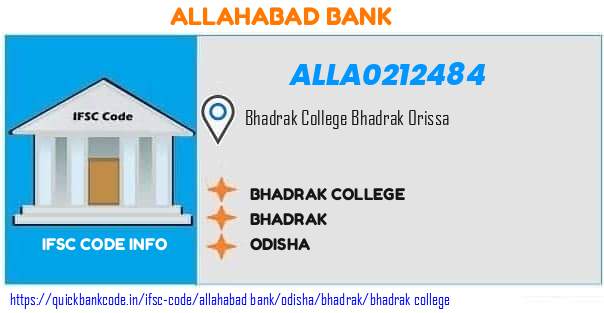 Allahabad Bank Bhadrak College ALLA0212484 IFSC Code