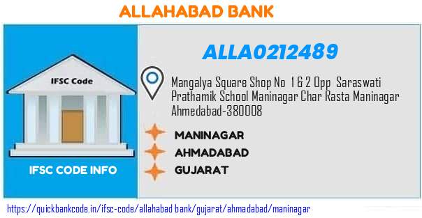 Allahabad Bank Maninagar ALLA0212489 IFSC Code