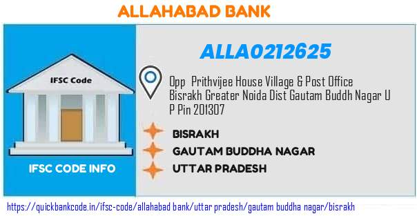 Allahabad Bank Bisrakh ALLA0212625 IFSC Code