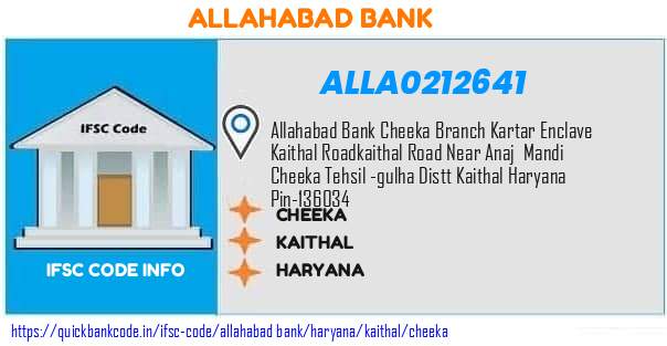 Allahabad Bank Cheeka ALLA0212641 IFSC Code