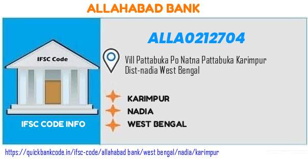 Allahabad Bank Karimpur ALLA0212704 IFSC Code