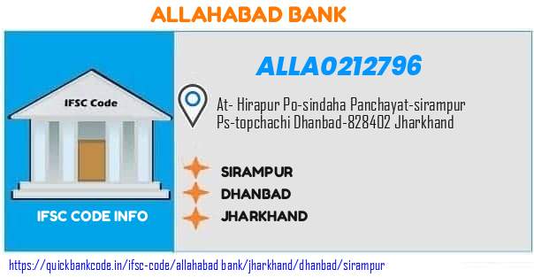 Allahabad Bank Sirampur ALLA0212796 IFSC Code
