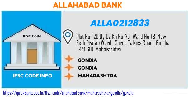 Allahabad Bank Gondia ALLA0212833 IFSC Code