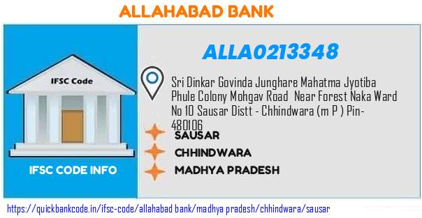 Allahabad Bank Sausar ALLA0213348 IFSC Code