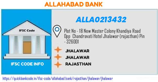 Allahabad Bank Jhalawar ALLA0213432 IFSC Code