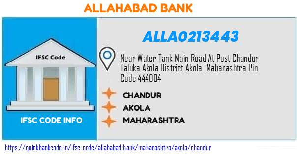 Allahabad Bank Chandur ALLA0213443 IFSC Code