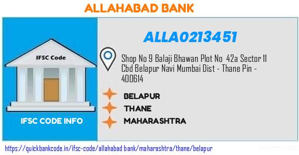 Allahabad Bank Belapur ALLA0213451 IFSC Code