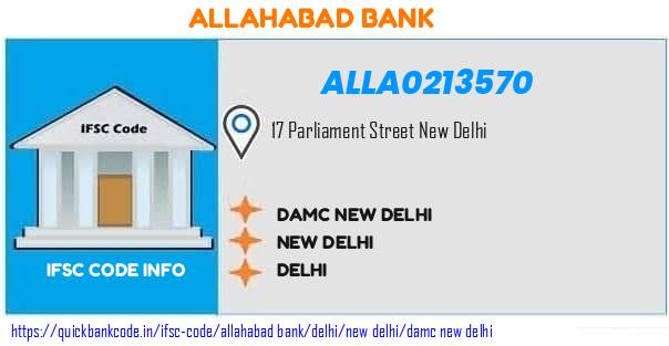 Allahabad Bank Damc New Delhi ALLA0213570 IFSC Code