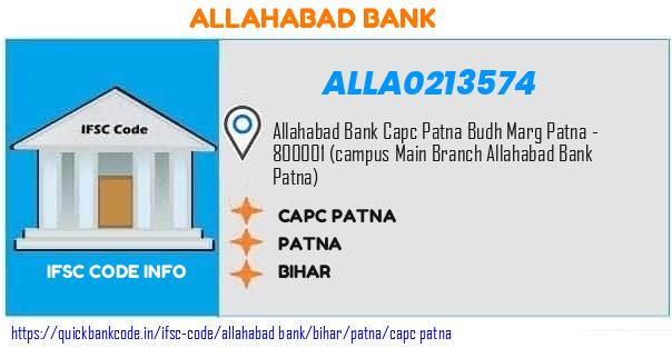 Allahabad Bank Capc Patna ALLA0213574 IFSC Code