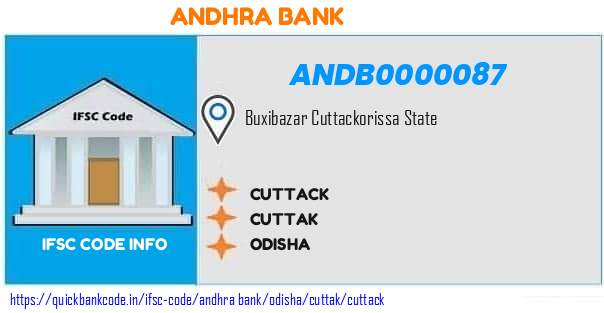Andhra Bank Cuttack ANDB0000087 IFSC Code