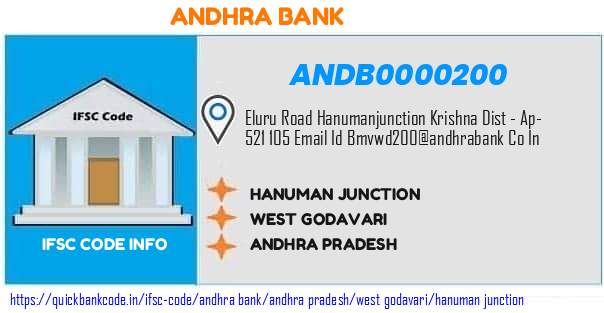 Andhra Bank Hanuman Junction ANDB0000200 IFSC Code