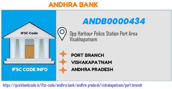 Andhra Bank Port Branch ANDB0000434 IFSC Code