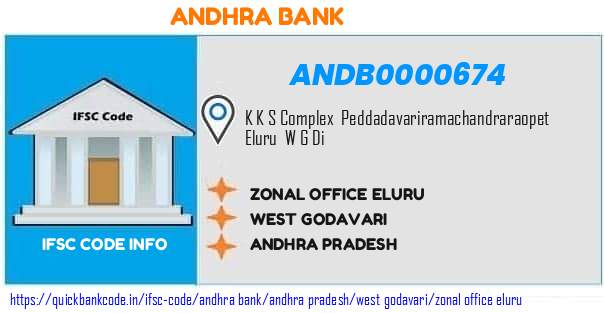 Andhra Bank Zonal Office Eluru ANDB0000674 IFSC Code