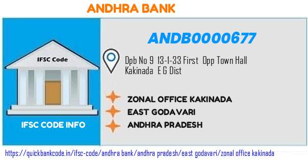 Andhra Bank Zonal Office Kakinada ANDB0000677 IFSC Code