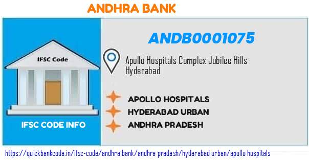 Andhra Bank Apollo Hospitals ANDB0001075 IFSC Code