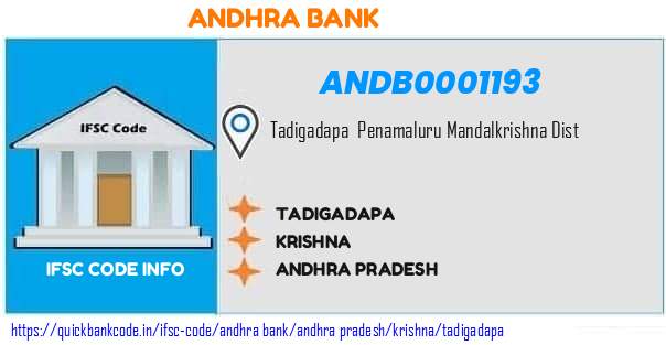 Andhra Bank Tadigadapa ANDB0001193 IFSC Code