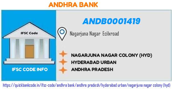 Andhra Bank Nagarjuna Nagar Colony hyd ANDB0001419 IFSC Code