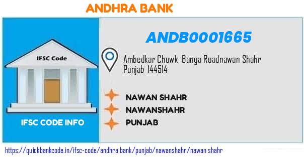 Andhra Bank Nawan Shahr ANDB0001665 IFSC Code