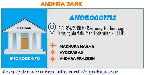 Andhra Bank Madhura Nagar ANDB0001712 IFSC Code